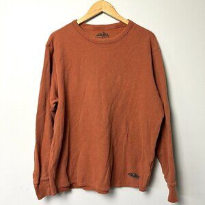 Mens Eddie Bauer Thermal Long Sleeve Shirt sz‎ L Waffle Knit Pullover Grunge Y2k